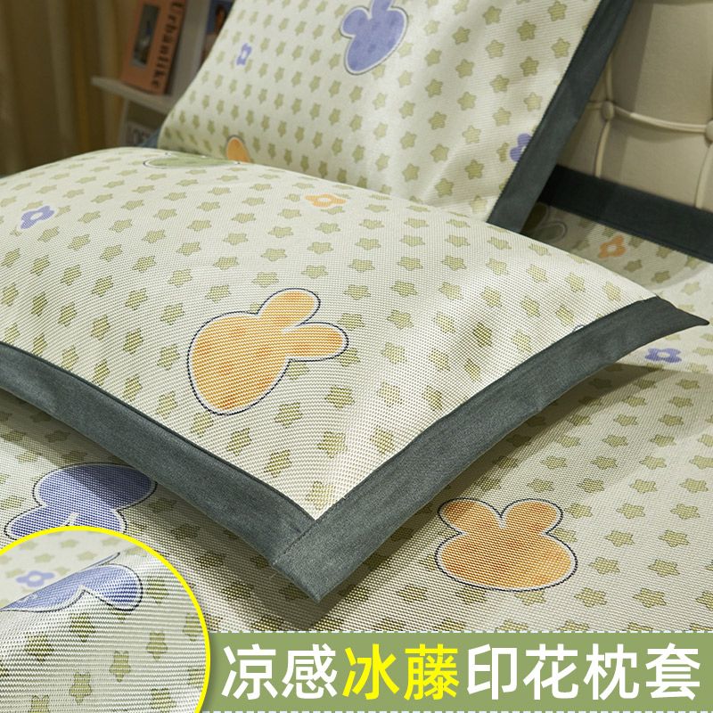 夏季冰丝枕套纯色枕芯套48x74cm单人宿舍枕头套一对装一只装 48cmX74cm一只装 兔斯基