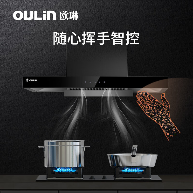 欧琳(OULIN)欧式抽油烟机A310 挥手感应一级能效 免拆洗高清大图