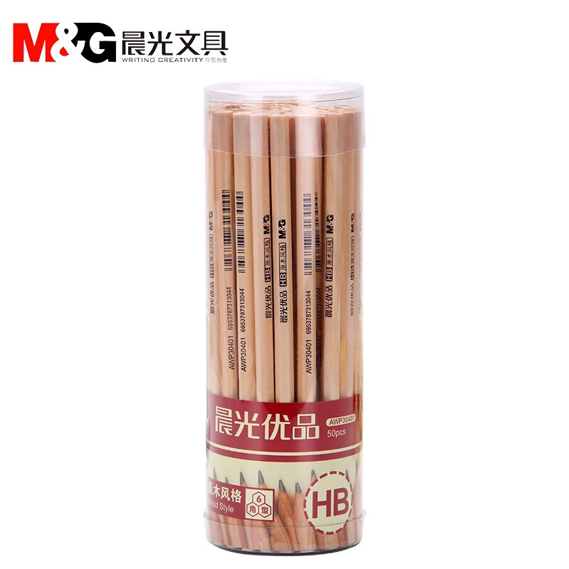 晨光(M&G)AWP30401 铅笔 优品六角HB筒装 原木色 50支/筒 2筒装高清大图