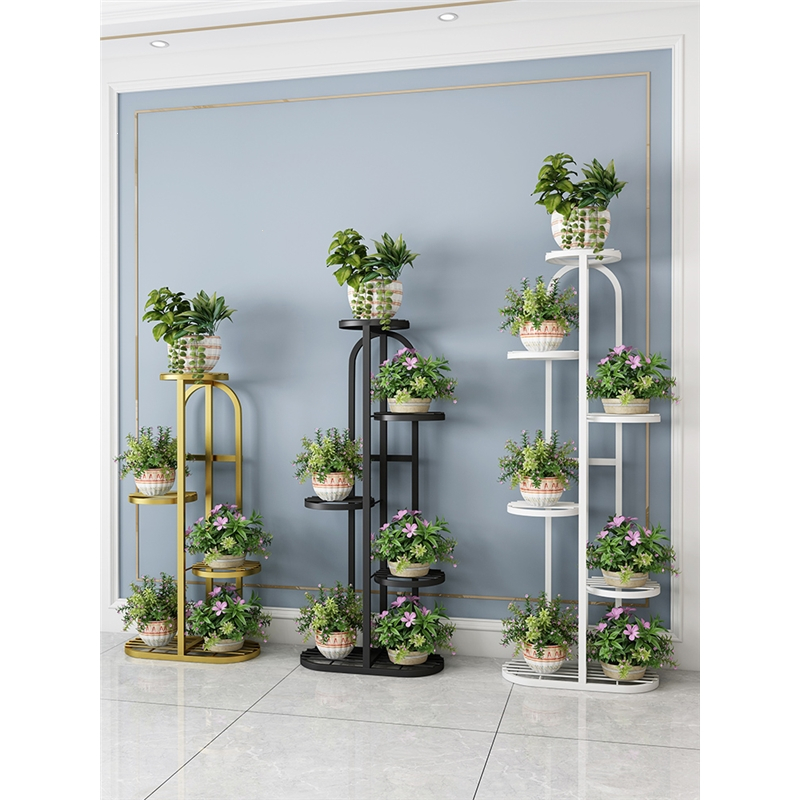 花架子铁艺客厅室内阳台装饰落地式多层花架古达置物架现代简约花盆架