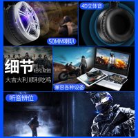 友柏A10 电脑有线耳机头戴式带麦克风 游戏带话筒 吃鸡电竞7.1声道耳麦 台式机笔记本手机有线非蓝牙 A10黑蓝长麦