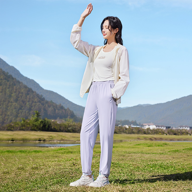 361°运动裤女薄款冰丝速干防晒裤宽松直筒束脚休闲裤裤子