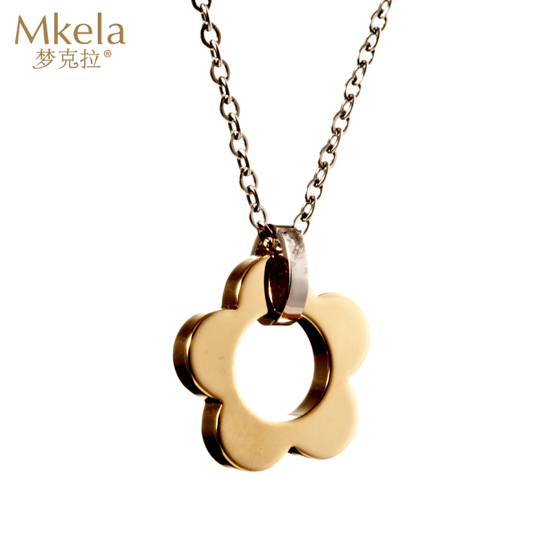 梦克拉Mkela 钨金金色钨金项坠 梅花 花朵吊坠 项链吊坠 花形 创意礼品 中国风 甜美可爱高清大图