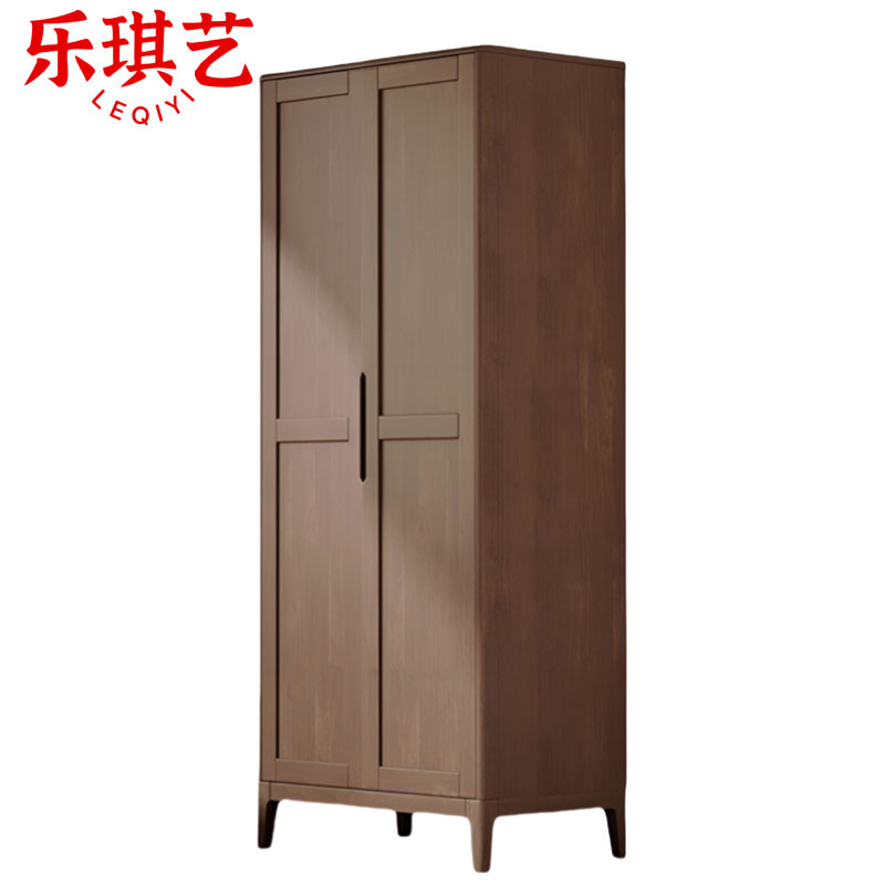 乐琪艺 实木衣柜 胡桃色二门 792*560*1960mm 台高清大图