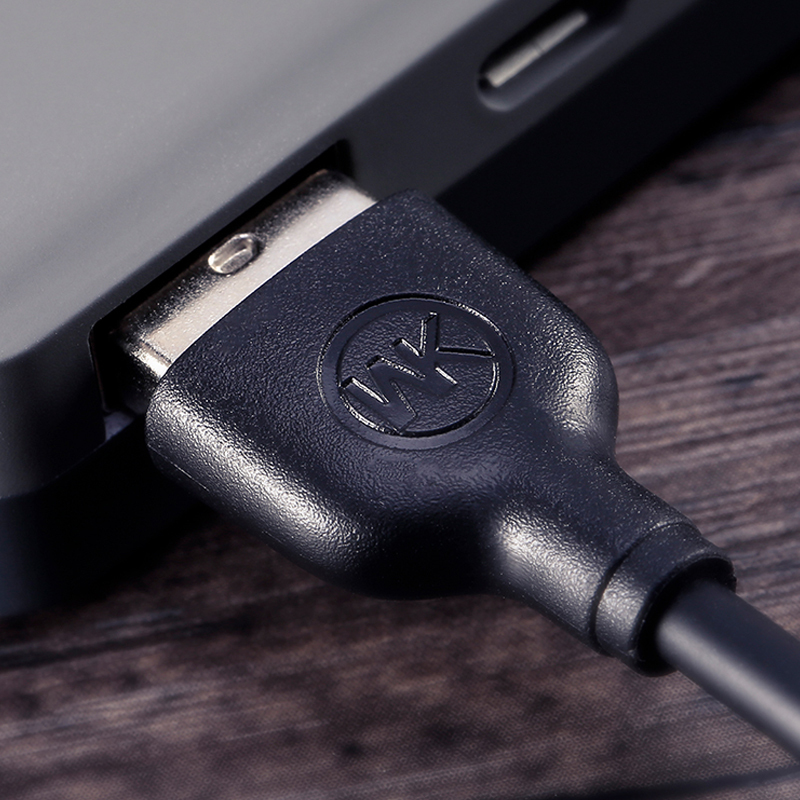 WK DESIGN完美三合一充电线 USB 安卓Micro/Apple/Type-C 三合一充电线 电源线 1米 黑色