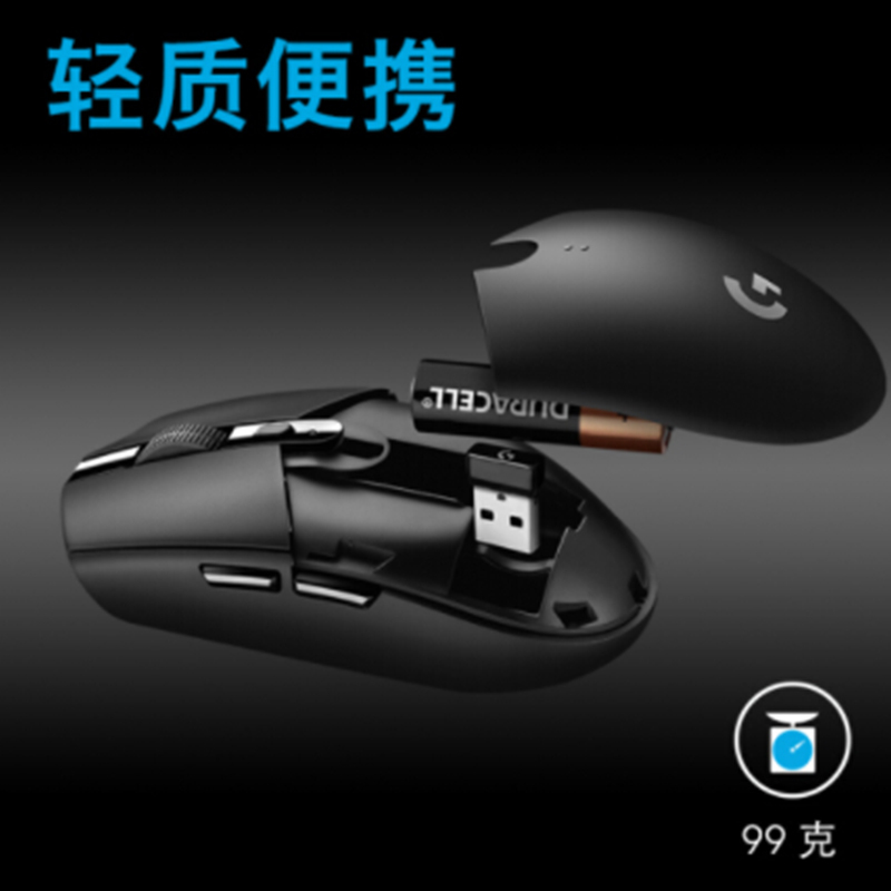 罗技(G)G304 LIGHTSPEED 无线连接 游戏鼠标 轻质便携 绝地求生 鼠标宏 白色