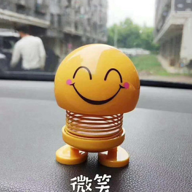 迈古(MG)[2个装]表情包摇头公仔 抖音同款 新品汽车摆件 可爱个性小黄笑脸弹簧仔-随机不同款