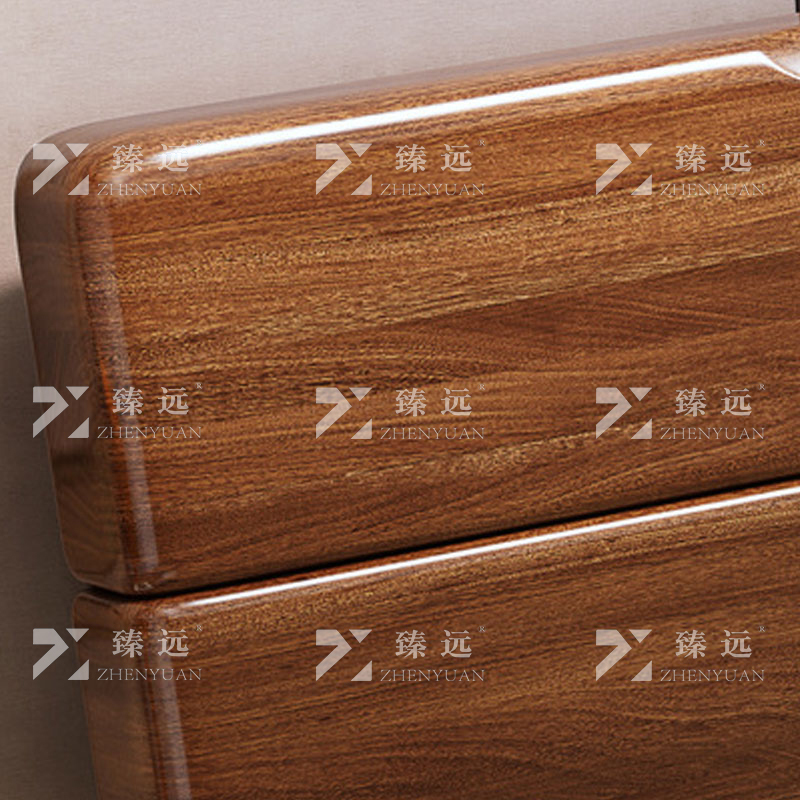 臻远 ZY4022723实木床1.8米单人床胡桃木