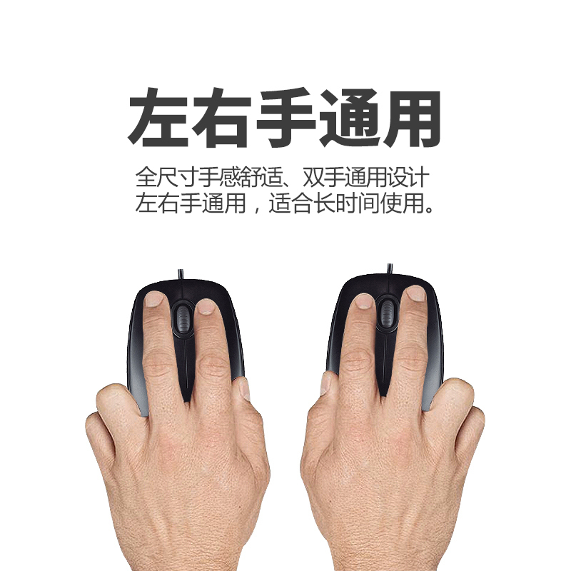 罗技(Logitech)(LH)M100r 有线光电鼠标办公台式笔记本电脑家用游戏电竞 (黑色)