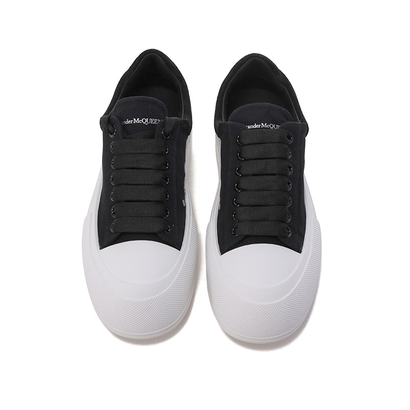 亚历山大麦昆alexandermcqueen男士deck厚底系带休闲运动鞋帆布鞋7076
