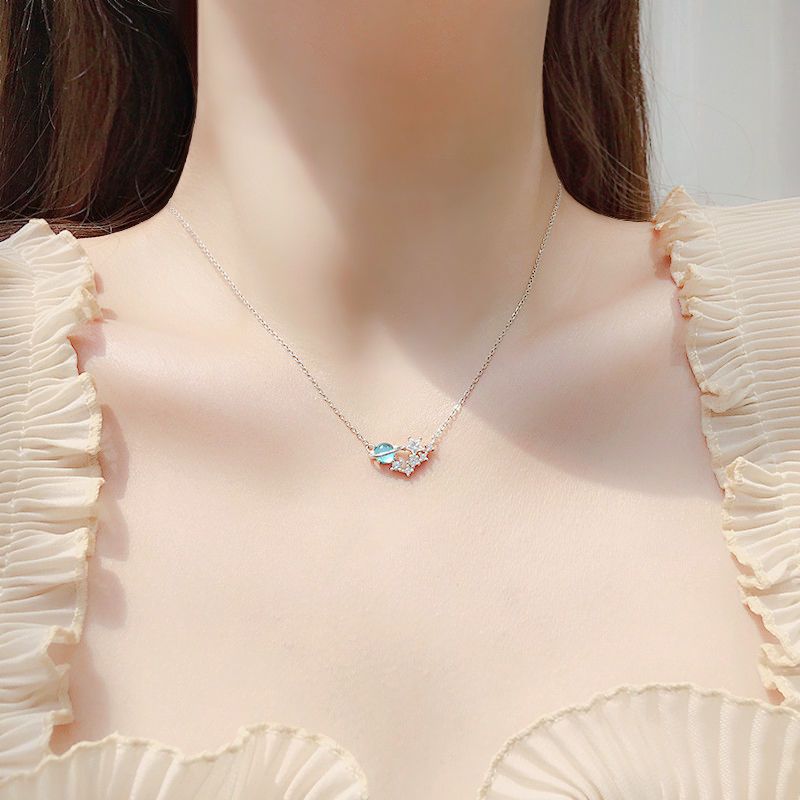 日本代购项链女韩版简约学生生日礼物女项链吊坠锁骨闺蜜情侣礼物星球