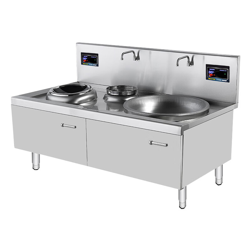 史蒂芬(stevison)大小炒组合炉食堂厨房大功率15KW+25KW电磁炉SDF-WS-DXW15C25/90一价无忧高清大图