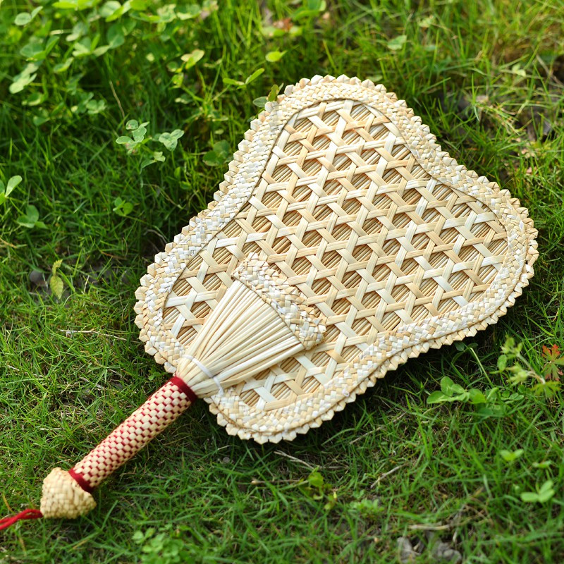 纯手工制作麦秆编织麦杆大蒲扇手摇扇手工宝宝扇子纳凉 三维工匠 梅花
