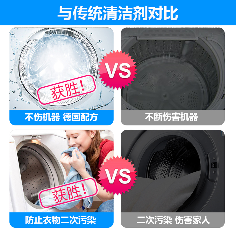 多默(domol) 德国进口消毒清洁泡腾片60片/盒 整盒60块装 洗衣机槽清洁剂去污除垢