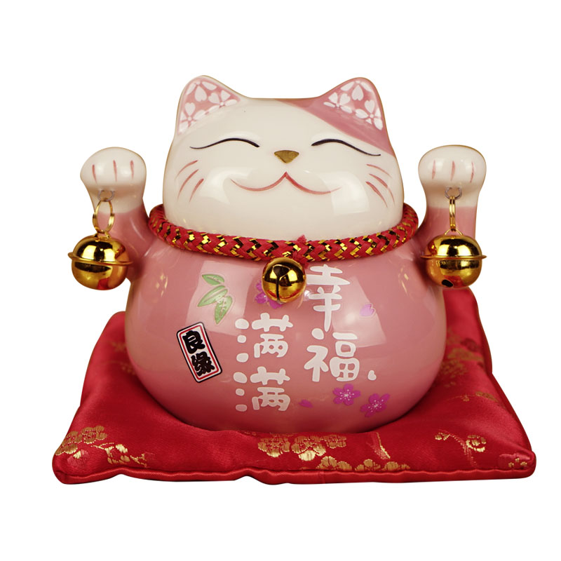 猫存钱罐家用日本发财猫储蓄罐女生儿童可爱小零钱罐可存可取 三维工匠 粉红色猫高清大图