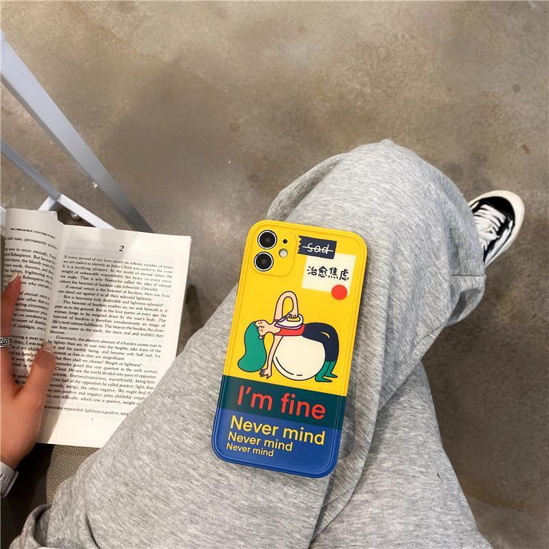 治愈焦虑适用12pro max苹果11手机壳iPhone8plus个性xs创意xr男女 蓝色[治疗焦虑] 苹果12min