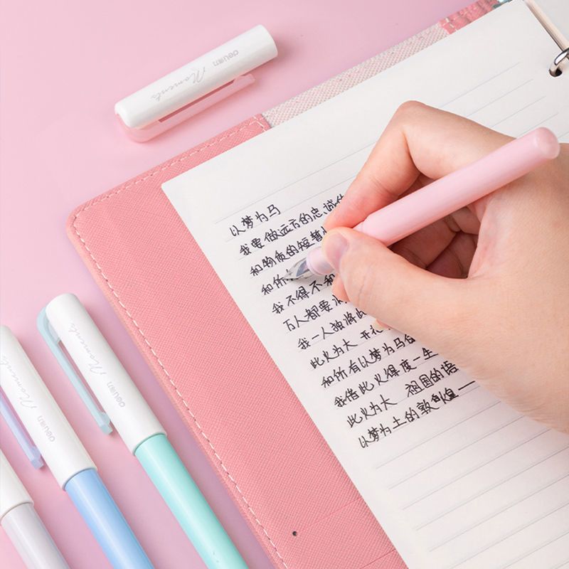 得力钢笔礼盒套装男女学生专用通用可替换墨囊高颜值ins书写练字 ef尖