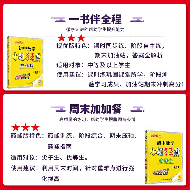 [提优版]语数英物 八年级 上册 江苏专用 八年级/初中二年级 [正版]2024新版初中数学小题狂做八年级上下册巅峰提优