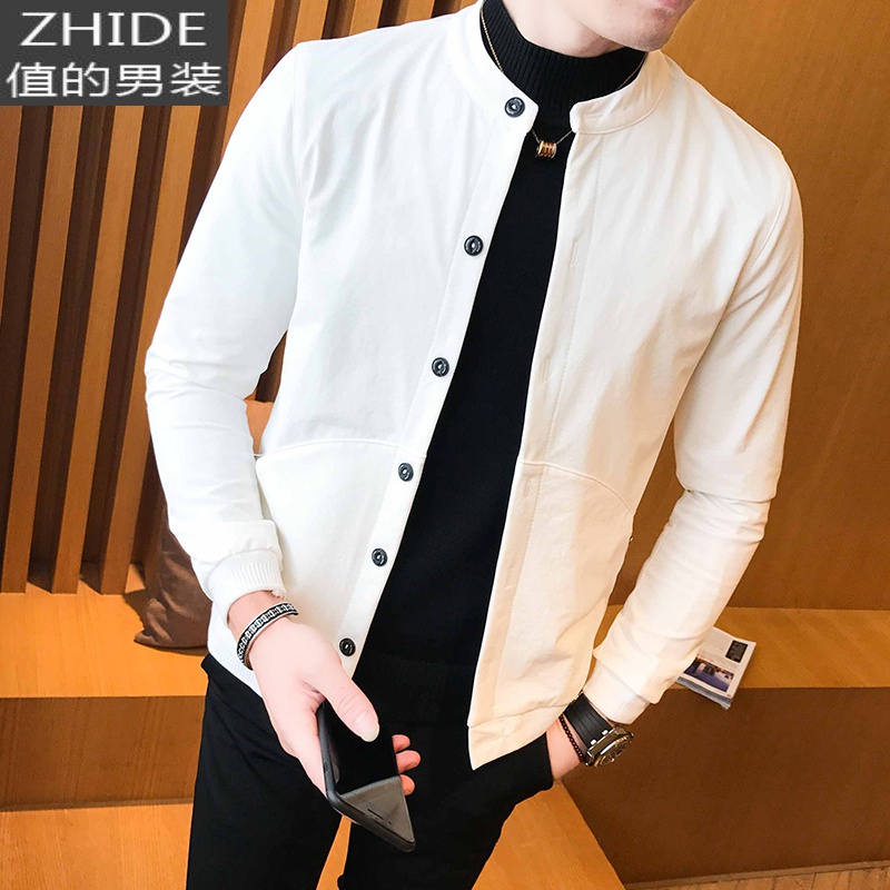 SUNTEK春秋季新款外套2020社会小伙衣服潮流百搭男装韩版修身精夹克男夹克高清大图