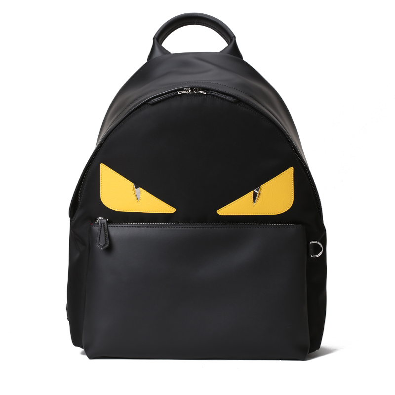 直营fendi芬迪经典小怪兽拉链款尼龙双肩背式双肩背包女包视频