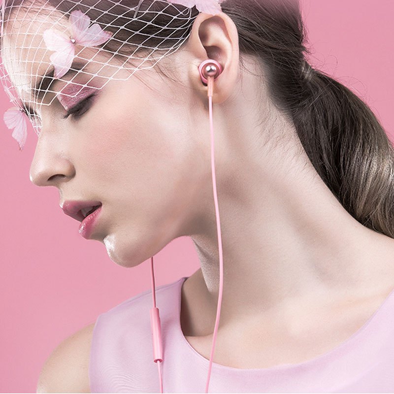 万魔(1MORE)E1025 Stylish双动圈入耳式有线耳机 HiFi线控通用带麦音乐耳机 粉色