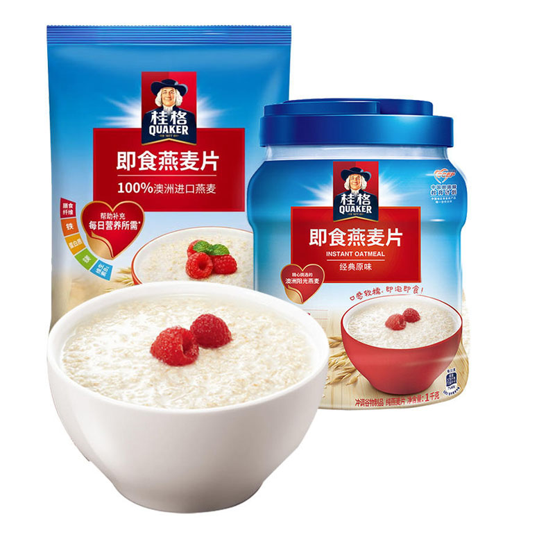 桂格燕麦片1000g罐装装冲调谷物制品即食燕麦片高清大图