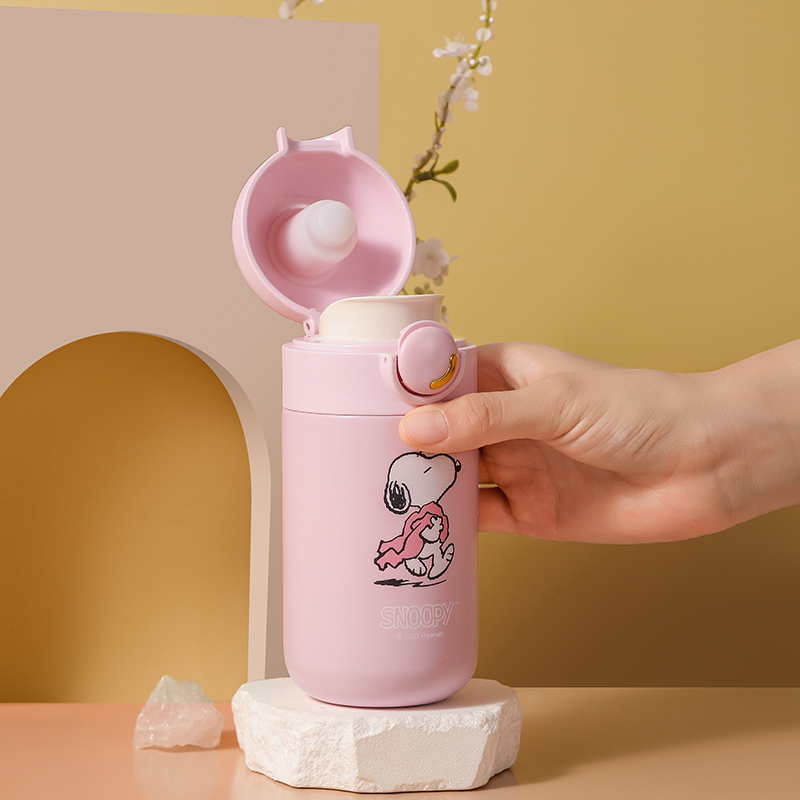 SNOOPY史努比卡通304不锈钢保温杯男女士随手便携杯 蓝色280ML