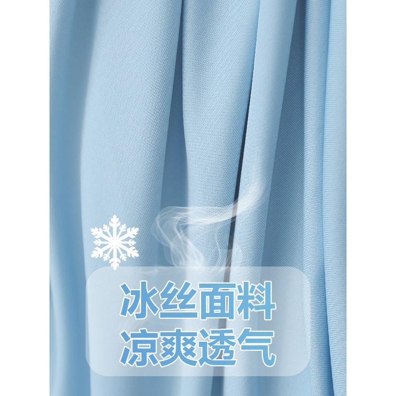 防晒衣女2021新款冰丝防晒服外套夏季薄款紫外线透气防晒罩衫开衫 冰丝普通帽檐-蓝色 L 80-130斤