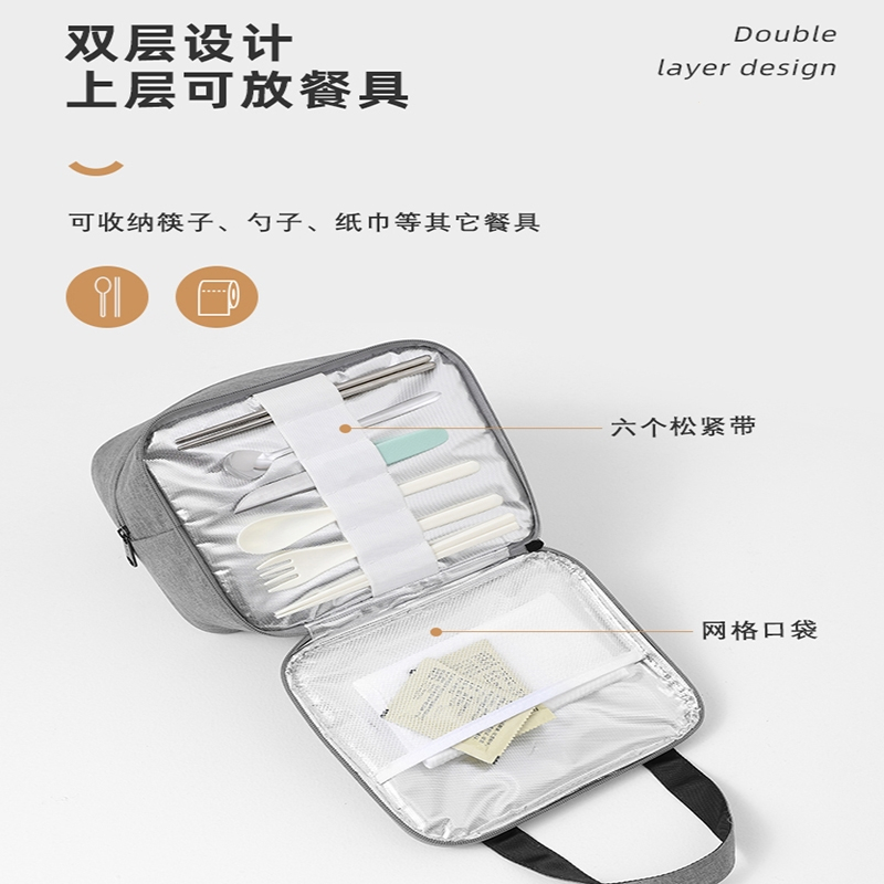 饭盒袋保温袋子饭盒手提包便当带饭午餐上班族小学生加厚铝箔