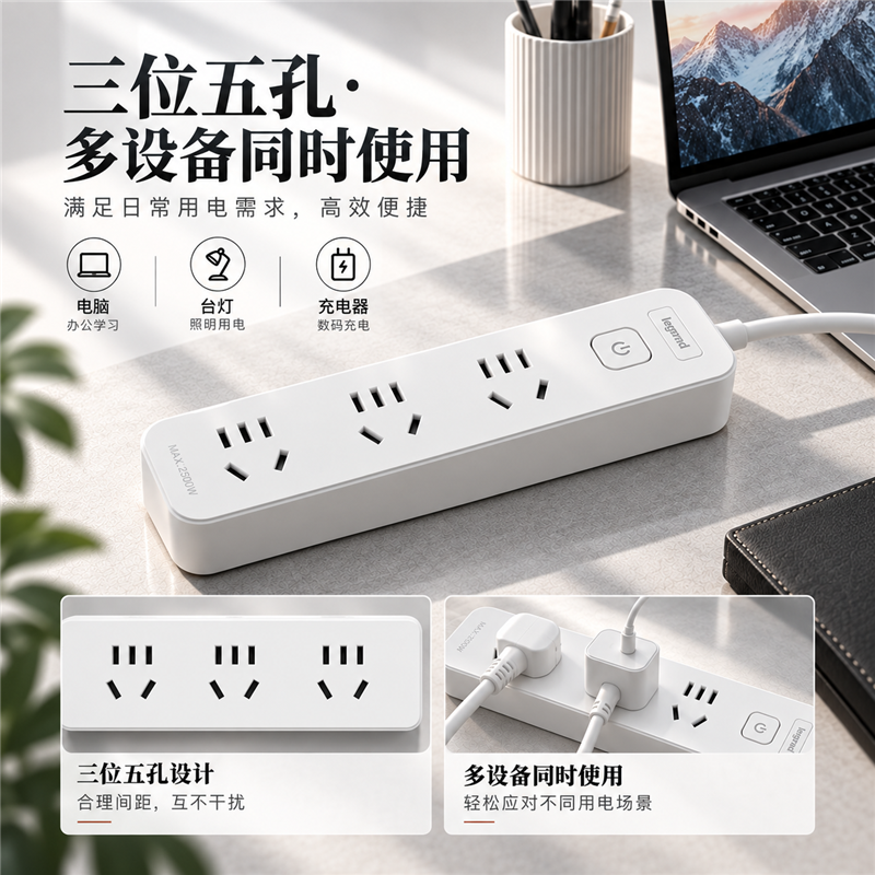 罗格朗 总控 三位五孔排插 5米 FC3500K15M 个高清大图
