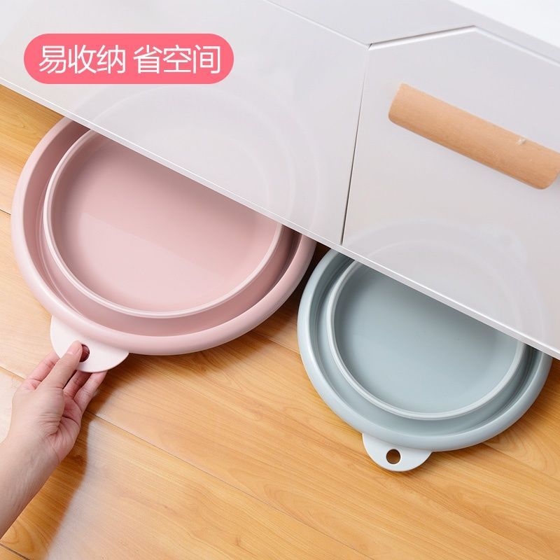 中号粉色(买就送脸盆挂钩) 折叠盆大号洗衣盆脸盆大人用便携式旅行洗衣家用私处面盆学生宿舍