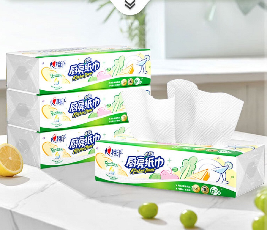 心相印KDT360(箱装)60抽9包塑装无印花厨房纸巾