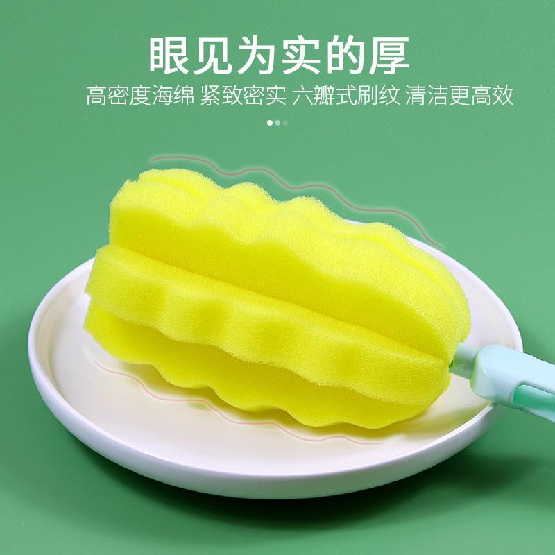 婴儿奶瓶刷高密度海绵替换头杯刷奶嘴刷洗奶瓶刷子单个清洁刷套装-海绵刷;【5个装】高清大图