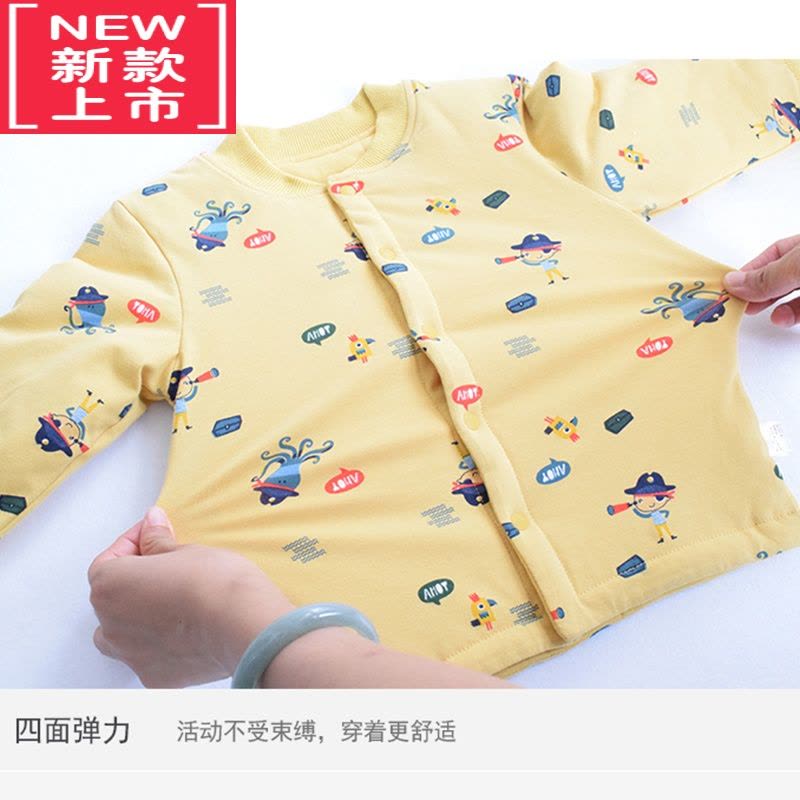 可莉允儿童开衫棉衣内胆男童女童卡通图案秋冬薄款外套室内保暖舒适柔软棉服图片