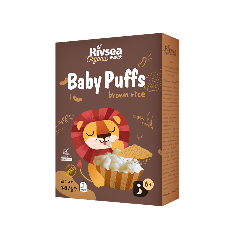 禾泱泱(Rivsea)有机泡芙条糙米味20克 盒装米饼婴幼儿饼干6个月以上(保质期到2021年06月02日)