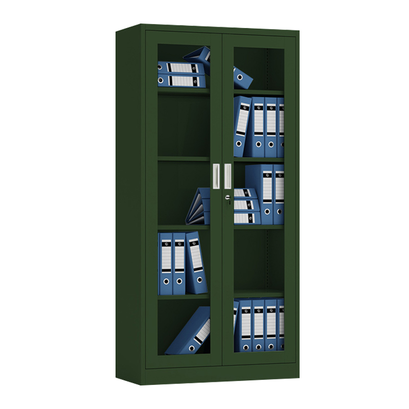 帅畅绿色铁皮文件柜办公室档案柜资料柜财务凭证柜钢制办公柜加厚通玻高清大图