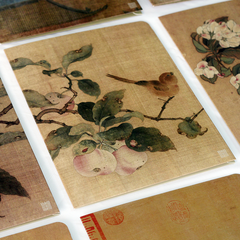 国画风元素文件夹 [正版]国画风元素文件夹A4纸质L型加厚活页夹文件袋办公袋资料册宋画花鸟图个性创意文具礼物4个/套 出高清大图