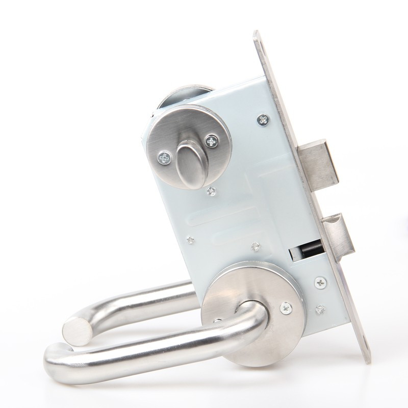 加厚款防火门锁消防门锁304不锈钢安全通道逃生门把手锁芯通用型 304防火锁[单开]3把钥匙 门厚65-75mm