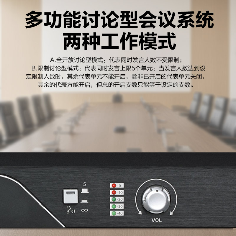 惠度(HuiDu)HD-1600M有线手拉手会议麦克风讨论型工程话筒多功能厅桌面话筒会议系统主机高清大图