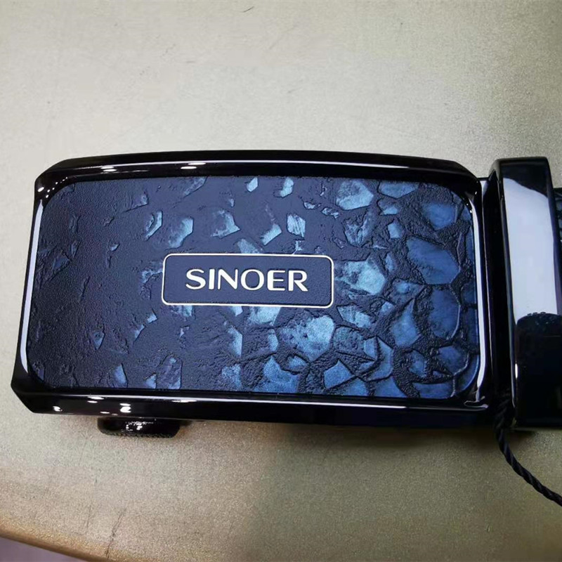 希努尔(SiNOER) 皮荔枝纹镜面扣头皮带 简约商务腰带(条)