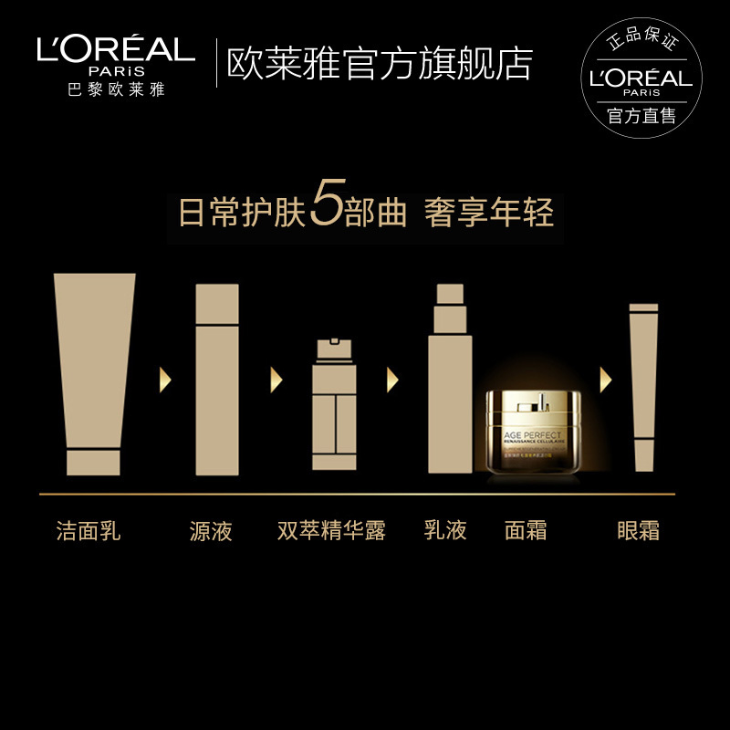 欧莱雅金致臻颜松露奢养肌活源液抗糖抗初老紧致焕活胶原蛋白生成原液130ml+65ml*2高清大图