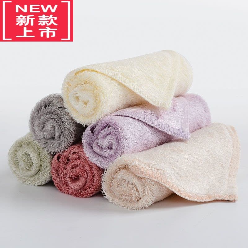 可莉允[5条装]中国结婴幼儿洗脸毛巾竹浆竹纤维方巾草木染A类儿童小方巾图片