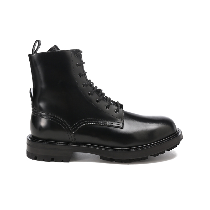 亚历山大麦昆alexandermcqueen男士皮革系带工装靴子短靴683569whz80