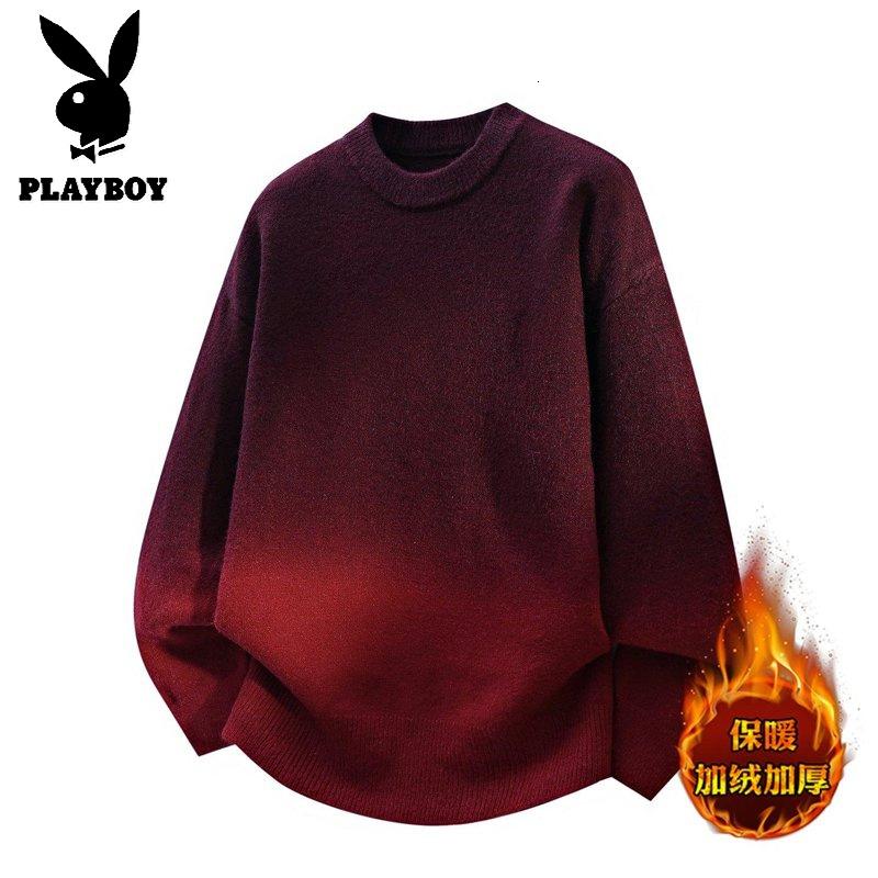 花花公子新款高品质新款2025年秋冬款圆领针织毛衣男_286高清大图
