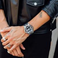 卡西欧(CASIO)GSHOCK男士不锈钢防水耐用运动石英手表银色潮流休闲材质