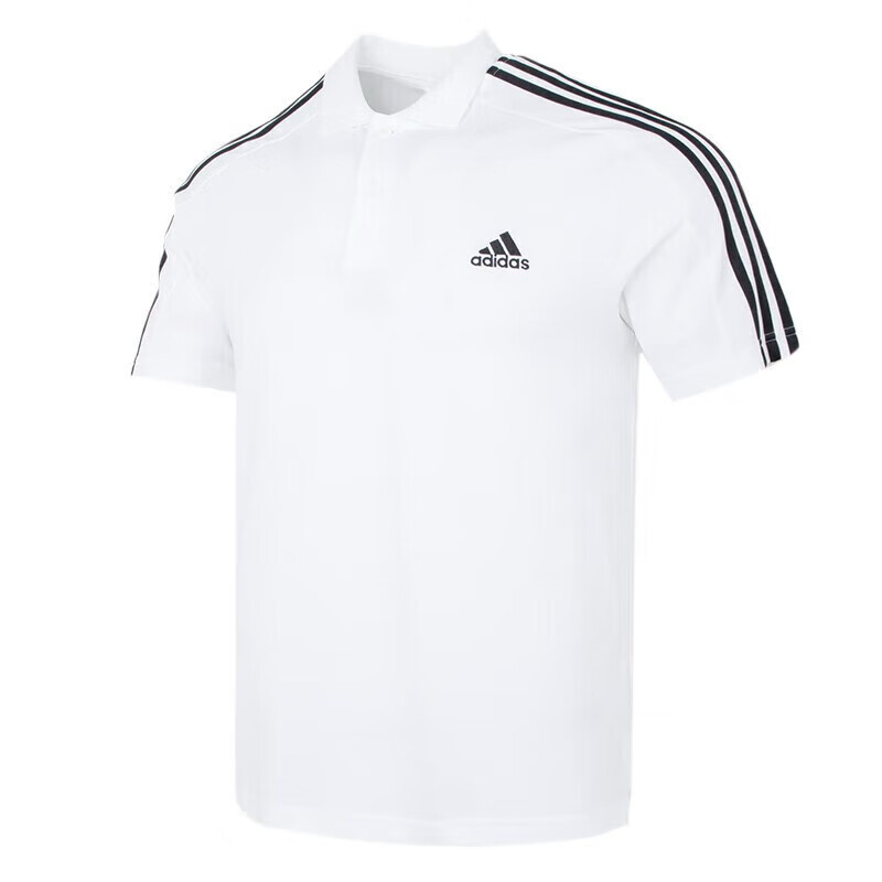 阿迪达斯 (adidas)男装2023夏季健身训练运动服潮流时尚T恤休闲宽松短袖POLO衫 IC9312 白色