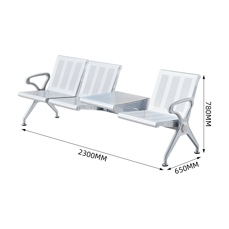 中豫鑫泽 ZYXZ5021042 连排椅机场椅公共座椅长椅等候椅 加厚款三人位加茶几高清大图