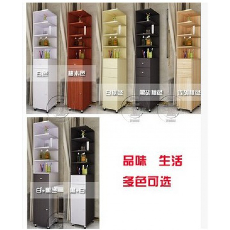 森美人浴室边柜子卫生间柜角柜转角收纳柜储物柜马桶边柜侧柜防水可定制 180高*40宽*40深暖白色组装