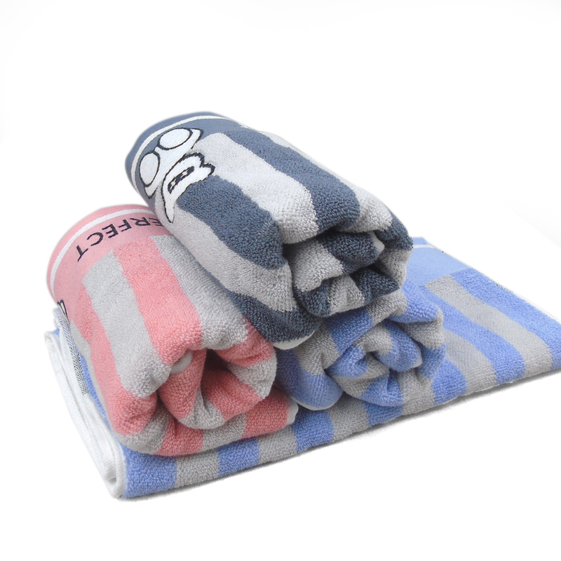 莺歌纯棉提花彩道毛巾(75*35)120g颜色随机/2条盒装高清大图