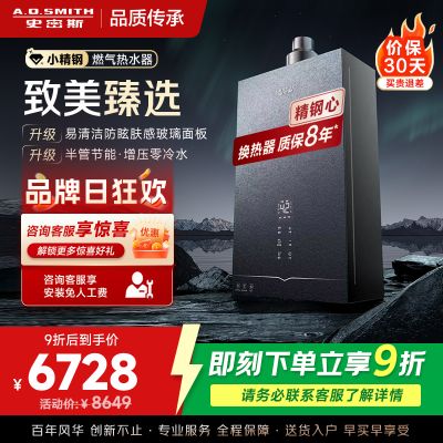 AO史密斯新品小体积16升零冷水燃气热水器[小精钢EJ5Wi]增压大水量恒温 节能